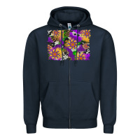 Navy mardi gras sunflower cowhide leopard and glitter background Zipper Hoodie - Artiststas