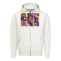 Oatmeal Heather mardi gras sunflower cowhide leopard and glitter background Zipper Hoodie - Artiststas