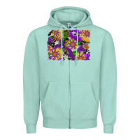Seafoam mardi gras sunflower cowhide leopard and glitter background Zipper Hoodie - Artiststas
