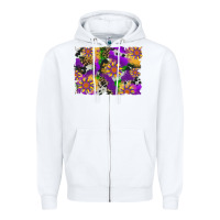 White mardi gras sunflower cowhide leopard and glitter background Zipper Hoodie - Artiststas