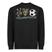 Black peace love soccer Heavyweight Sweatshirt - CowhideDigitalArt