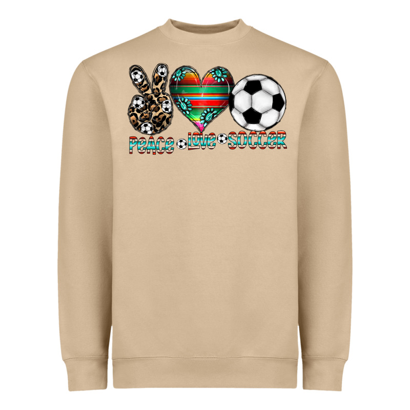 Peace Love Soccer Heavyweight Sweatshirt by CowhideDigitalArt | Teevron