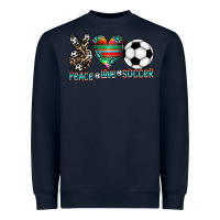 Navy peace love soccer Heavyweight Sweatshirt - CowhideDigitalArt