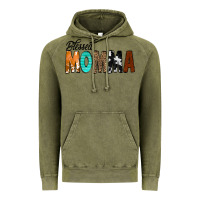 Vintage Olive Blessed Momma Vintage Hoodie - CowCowDesign