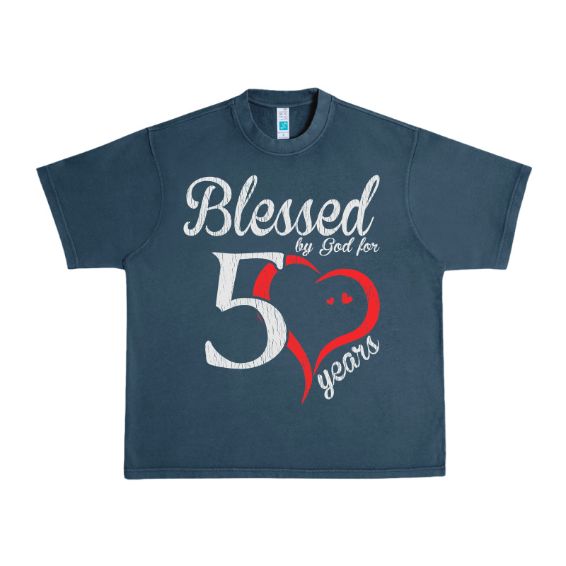 Vintage 50th Birthday Blessed By God For 50 Years Birthday Urban Heavy Tee by longCreatives | Teevron