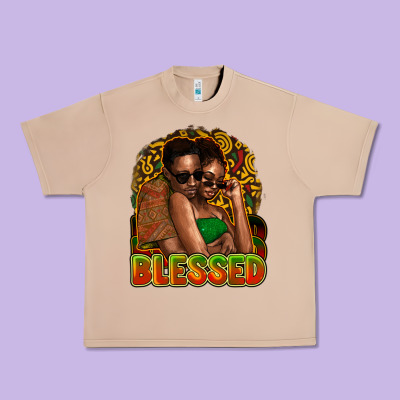 Black Couple Blessed Urban Heavy Tee Designed By Howdyjamesfarm