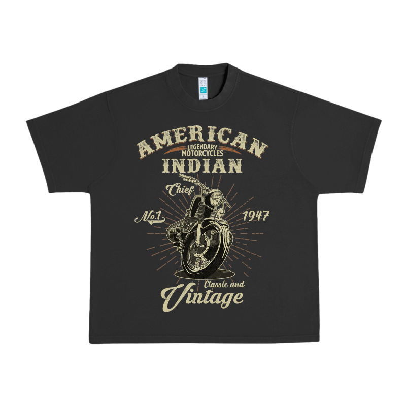 Vintage American Motorcycle Indian For Old Biker Gifts Urban Heavy Tee by longCreatives | Teevron