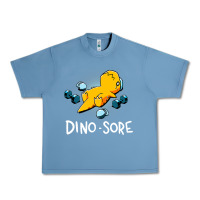 Pebble Blue Dino Sore Funny Dinosaur Workout Gym Fitness Lifting Urban Heavy Tee - longCreatives