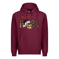 Burgundy rockin noel skull Premium Hoodie - CowhideDigitalArt