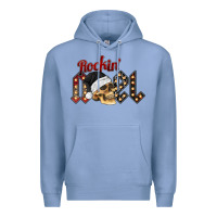 Colony Blue rockin noel skull Premium Hoodie - CowhideDigitalArt