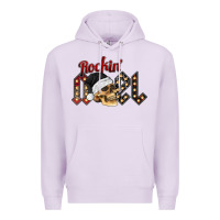 Lilac rockin noel skull Premium Hoodie - CowhideDigitalArt