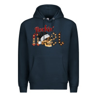 Navy rockin noel skull Premium Hoodie - CowhideDigitalArt
