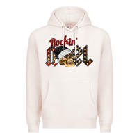 Pale Pink rockin noel skull Premium Hoodie - CowhideDigitalArt