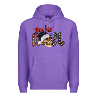 Purple rockin noel skull Premium Hoodie - CowhideDigitalArt