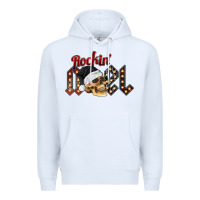 White rockin noel skull Premium Hoodie - CowhideDigitalArt