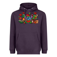 Plum joy with christmas elf stitch Heavyweight Hoodie - AdoDesignShop