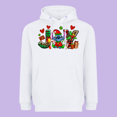 Joy With Christmas Elf Stitch Heavyweight Hoodie Designed By Adodesignshop