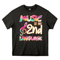 Asphalt Cool I Love Music Shirt Gifts Music Is My Second Language Heavy Core Tee - Bettercallsaul