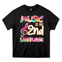 Black Cool I Love Music Shirt Gifts Music Is My Second Language Heavy Core Tee - Bettercallsaul