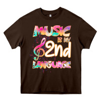 Chocolate Brown Cool I Love Music Shirt Gifts Music Is My Second Language Heavy Core Tee - Bettercallsaul