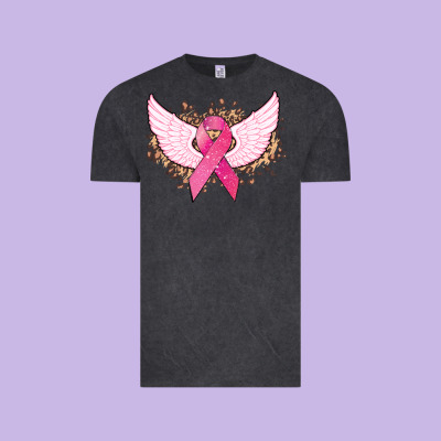 Cancer Ribbon Angel Wings Cancer Awareness Vintage Tee Designed By Howdyjamesfarm