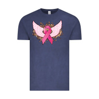 Vintage Denim Cancer ribbon angel wings Cancer Awareness Vintage Tee - HowdyJamesFarm