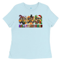 Baby Blue hallothanksmas Ladies Tee - texasbilliewilder