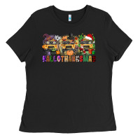Black hallothanksmas Ladies Tee - texasbilliewilder