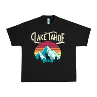 Black Vintage Lake Tahoe Mountains Retro T Urban Heavy Tee - longCreatives