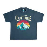 Midnight Navy Vintage Lake Tahoe Mountains Retro T Urban Heavy Tee - longCreatives