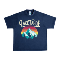 Navy Vintage Lake Tahoe Mountains Retro T Urban Heavy Tee - longCreatives