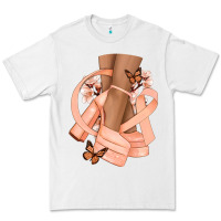 White Cancer diva peach ribbon Premium Tee - NancyCooperArtShop
