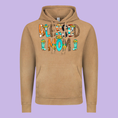 Blessed Mom Vintage Hoodie Designed By Cowcowdesign