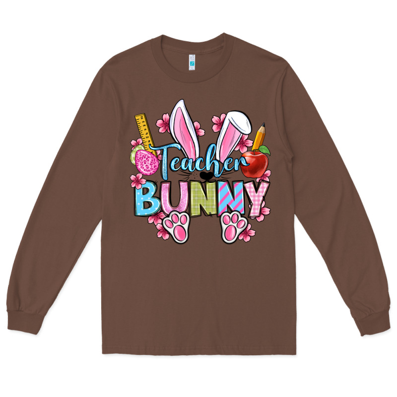 Easter Teacher Bunny Long Sleeve Tee by OliviaCreatesArt | Teevron