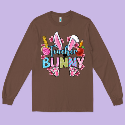 Easter Teacher Bunny Long Sleeve Tee Designed By Oliviacreatesart