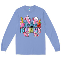 Colony Blue Easter Teacher bunny Long Sleeve Tee - OliviaCreatesArt