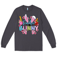 Smoke Easter Teacher bunny Long Sleeve Tee - OliviaCreatesArt