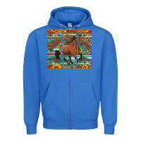 True Royal galloping horse aztec sunflower Zipper Hoodie - Artiststas
