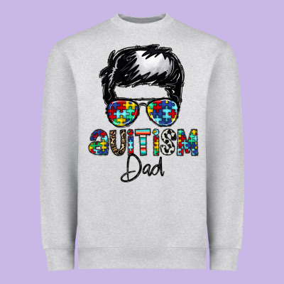 Autism Dad Heavyweight Sweatshirt Designed By Cowhidedigitalart