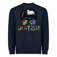 Navy autism dad Heavyweight Sweatshirt - CowhideDigitalArt