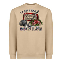 I'm Just A Woman Who Loves Her Hockey Player Heavyweight Sweatshirt | Teevron
