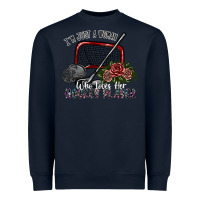 Navy i'm just a woman who loves her hockey player Heavyweight Sweatshirt - SublimationCraftShop