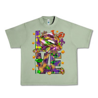 Oil Green Mardi Gras love lips Urban Heavy Tee - HowdyJamesFarm