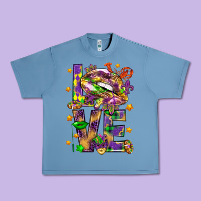 Mardi Gras Love Lips Urban Heavy Tee Designed By Howdyjamesfarm