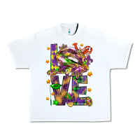 White Mardi Gras love lips Urban Heavy Tee - HowdyJamesFarm