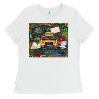 White school bus back to school Ladies Tee - texasbilliewilder