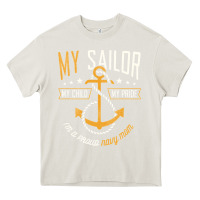 Cream Proud Navy Mother for Moms of Sailors Proud Mom Navy Family Heavy Core Tee - longCreatives