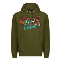 Army Green Papa Claus Premium Hoodie - CowhideDigitalArt
