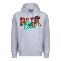 Heather Grey Papa Claus Premium Hoodie - CowhideDigitalArt