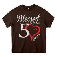 Chocolate Brown Vintage 50th Birthday Blessed By God For 50 Years Birthday Heavy Core Tee - longCreatives